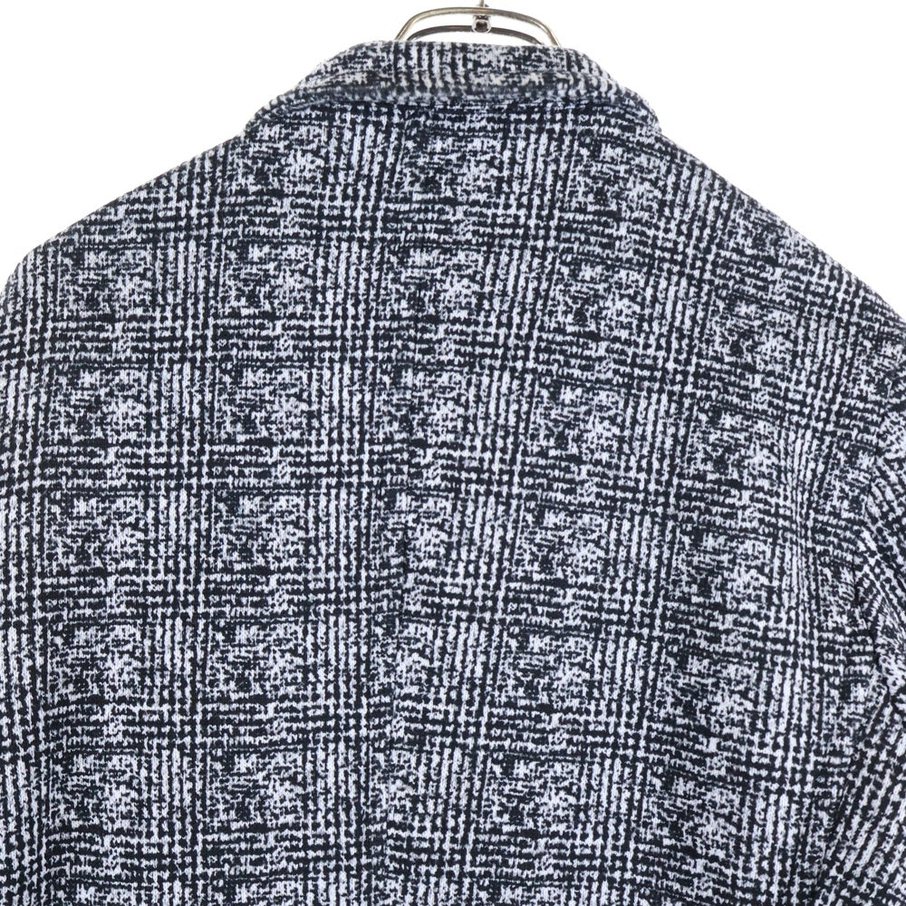 HIDEAWAYS(ハイダウェイ) 格子柄 ステンカラーコート ブラック/ホワイト