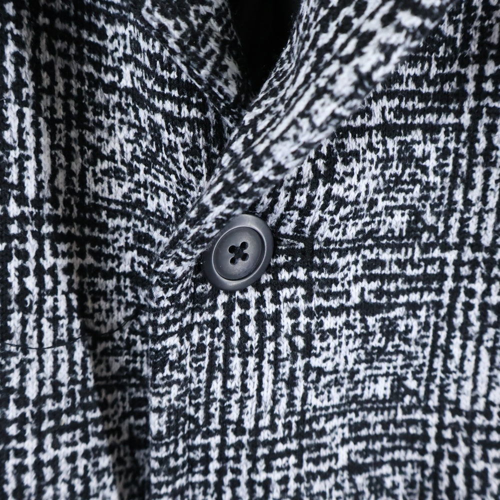 HIDEAWAYS(ハイダウェイ) 格子柄 ステンカラーコート ブラック/ホワイト