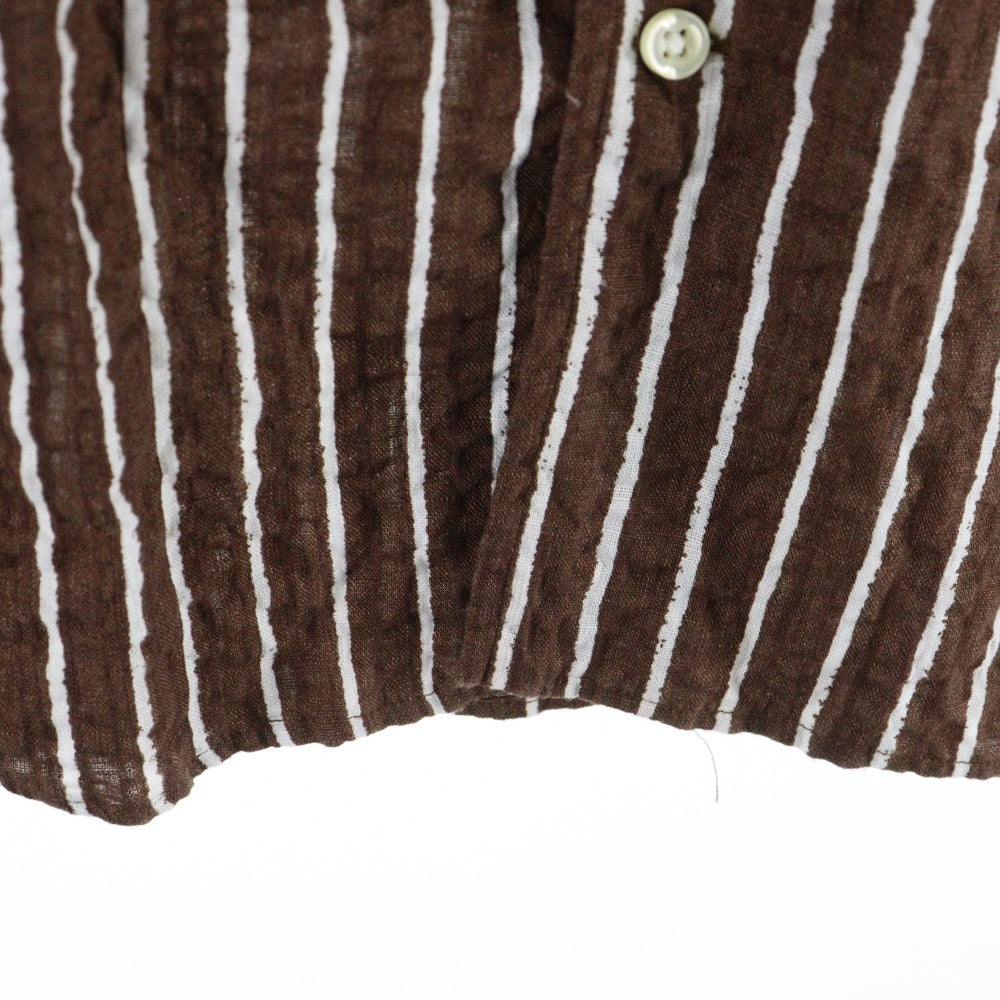 GUYROVER(ギローバー) ストライプ柄 長袖シャツ ブラウン