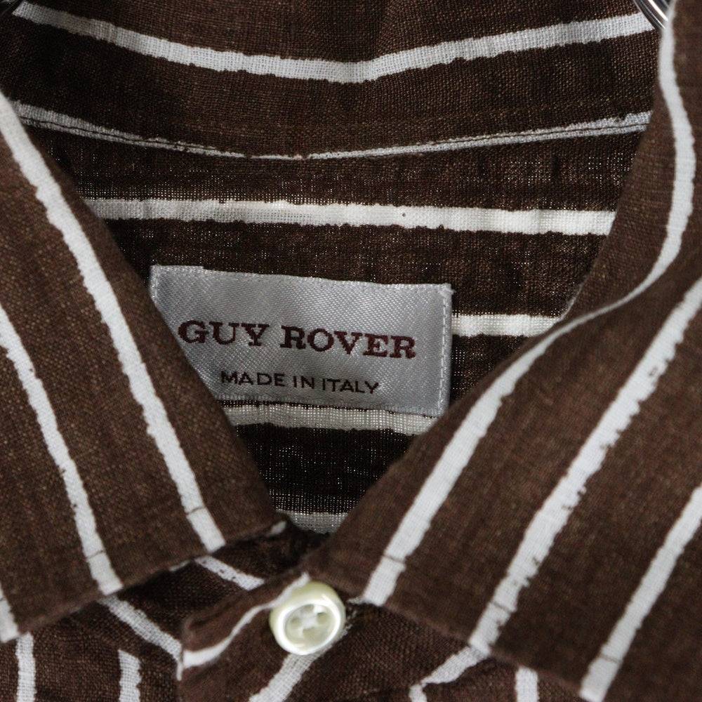 GUYROVER(ギローバー) ストライプ柄 長袖シャツ ブラウン