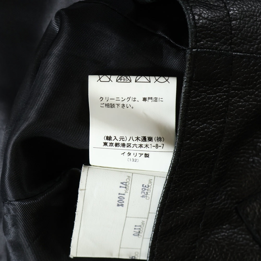 Cinquanta(チンクアンタ) ジップアップ レザージャケット ブラック 3624