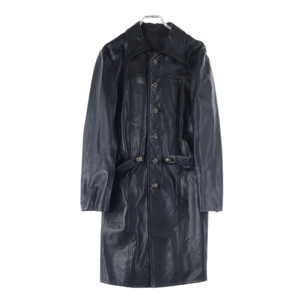 CHROME HEARTS(クロムハーツ) クロスボールボタン レザーロングコート