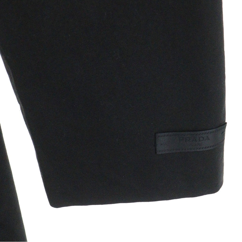 PRADA(プラダ) ダブルブレスト テクニカル コットンロングチェスターコート ブラック UC5081