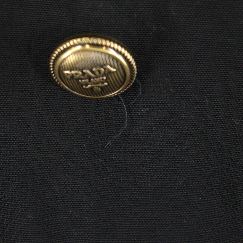 PRADA(プラダ) ダブルブレスト テクニカル コットンロングチェスターコート ブラック UC5081