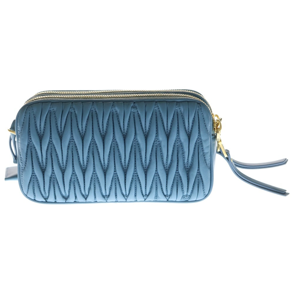 miumiu(ミュウミュウ) マテラッセ メタルロゴプレート レザーチェーンショルダーバッグ レディース