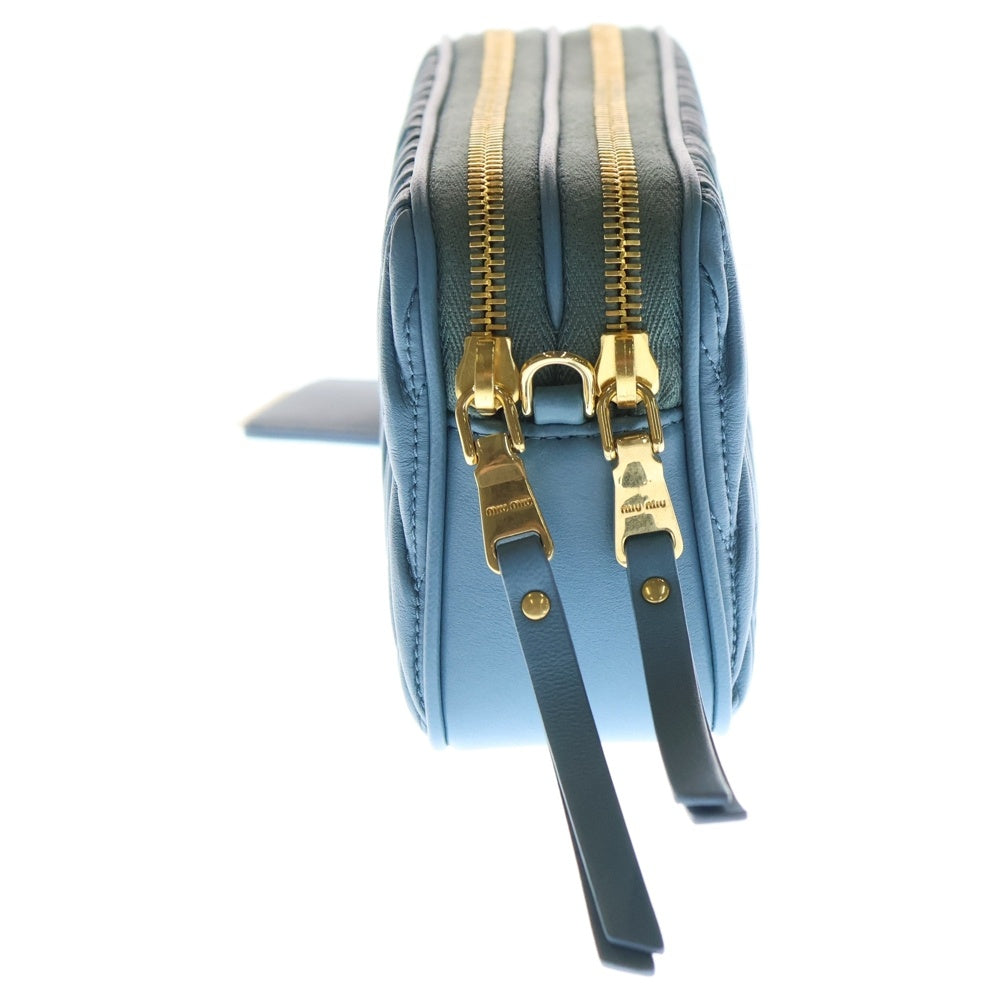 miumiu(ミュウミュウ) マテラッセ メタルロゴプレート レザーチェーンショルダーバッグ レディース