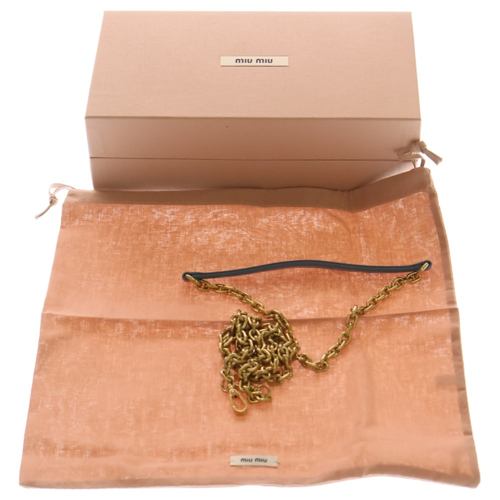 miumiu(ミュウミュウ) マテラッセ メタルロゴプレート レザーチェーンショルダーバッグ レディース
