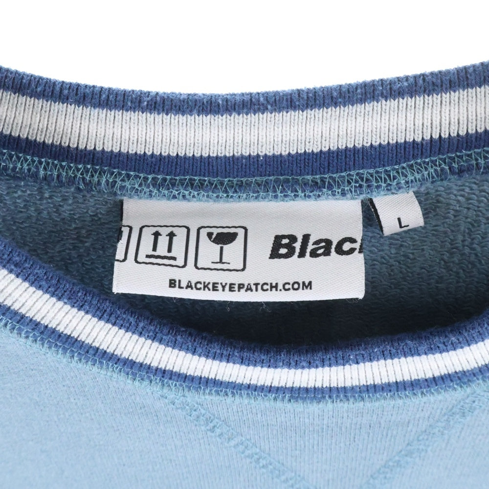 THE BLACK EYE PATCH(ブラックアイパッチ) 21SS ×Wasted Youth ロゴ刺繍クルーネック長袖スウェット ブルー