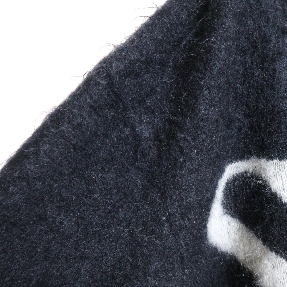 SAINT MICHAEL(セントマイケル) 23AW CREW NECK KNIT フロントロゴ モヘアニット セーター ブラック SM-A23-0000-042