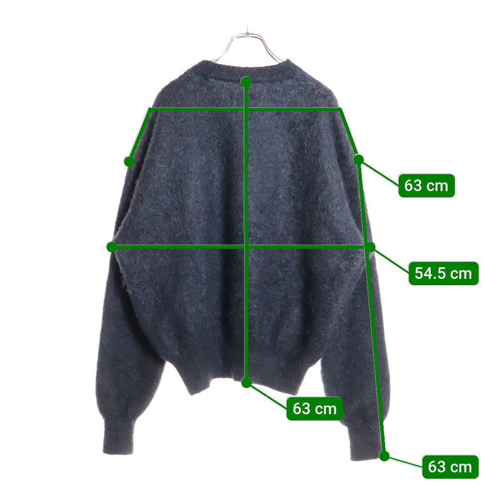 SAINT MICHAEL(セントマイケル) 23AW CREW NECK KNIT フロントロゴ モヘアニット セーター ブラック SM-A23-0000-042