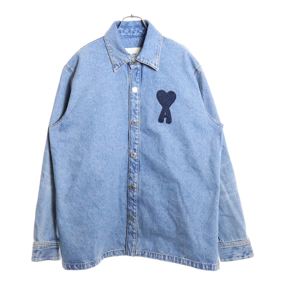 ami paris(アミパリス) ハート刺繍 ウォッシュド デニムジャケット