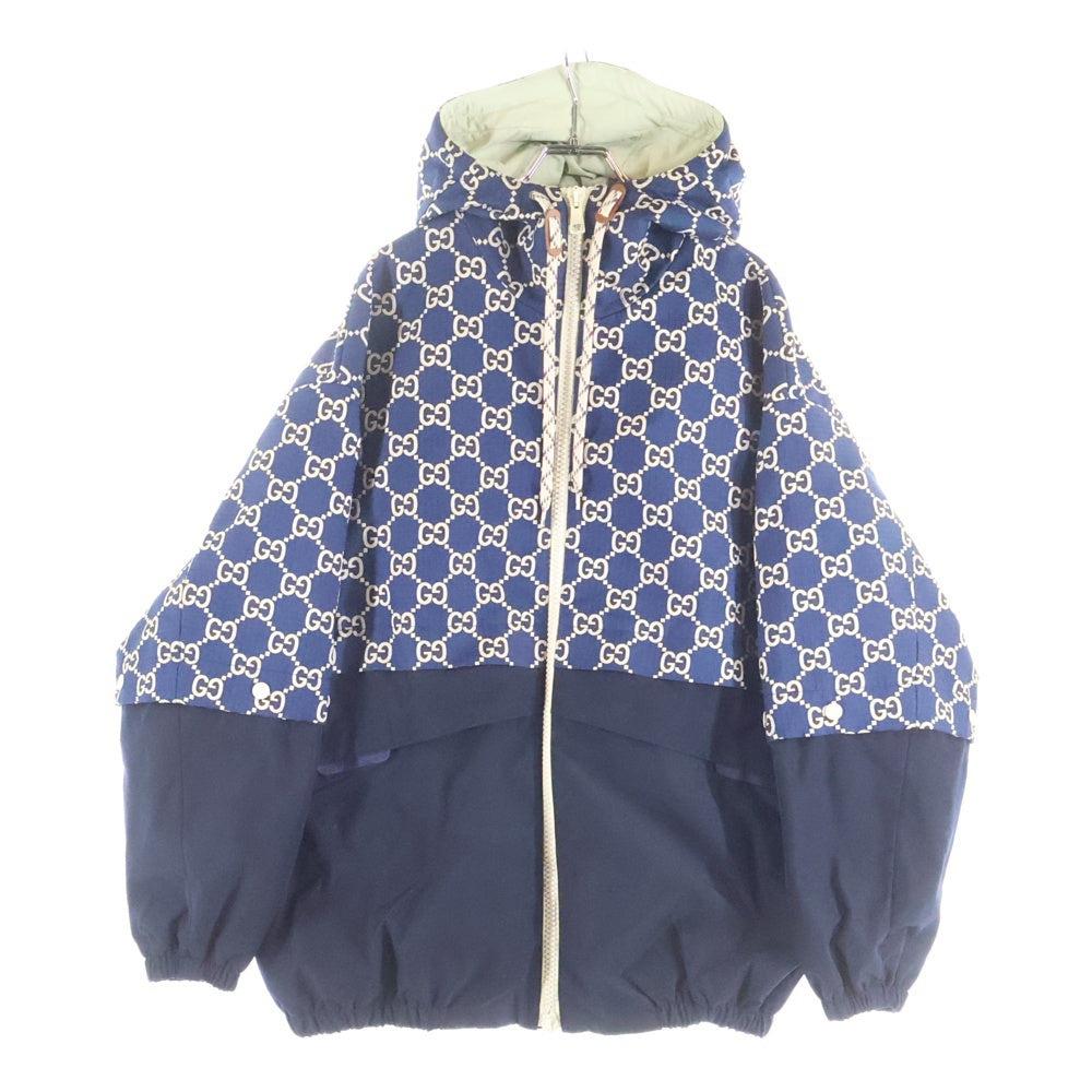 GUCCI(グッチ) GG総柄 中綿 フーデッドジャケット パーカー ネイビー 742811 Z8BJG