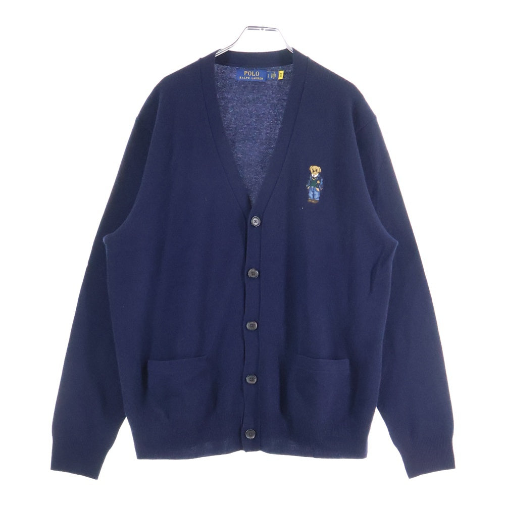【美品】ポロラルフローレン　カーディガン　ポニー刺繍　現行　紺　Lサイズ 美品】ポロラルフローレン カーディガン ポニー刺繍 現行 紺 Lサイズ