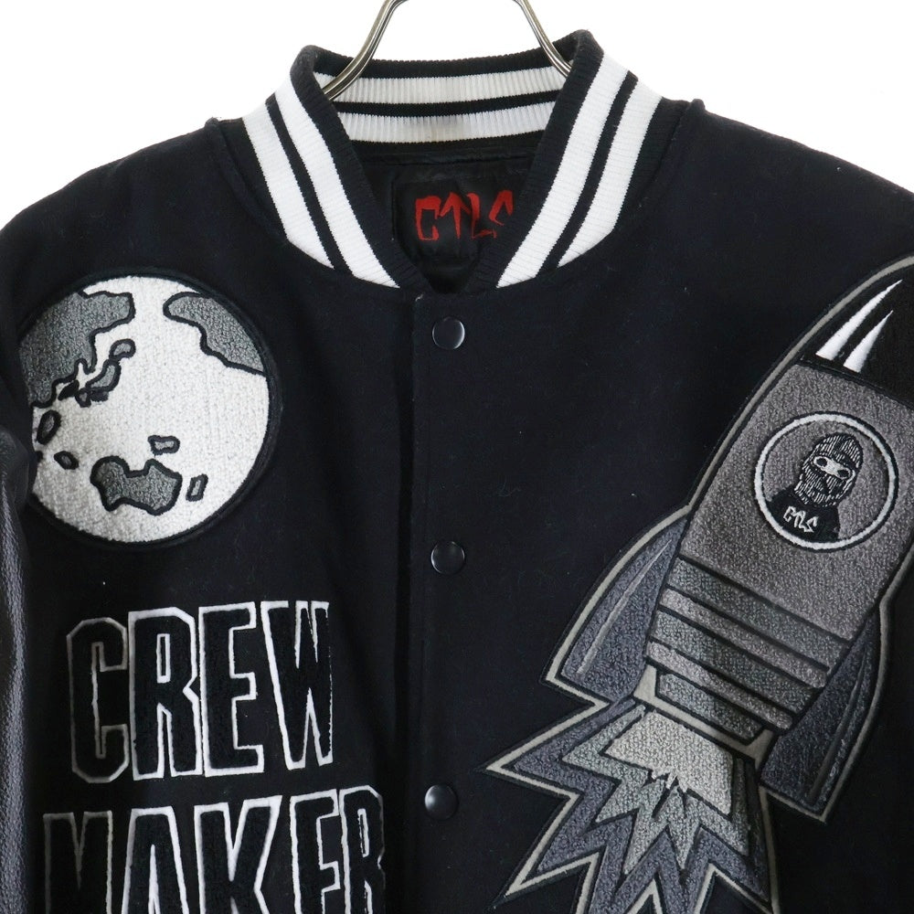cvtvlist(カタリスト) I CREW MAKER UNIVERSITY JACKET アイ クルー マーカー ユニバーシティ ジャケット ベースボールジャケット ブラック 2301120101
