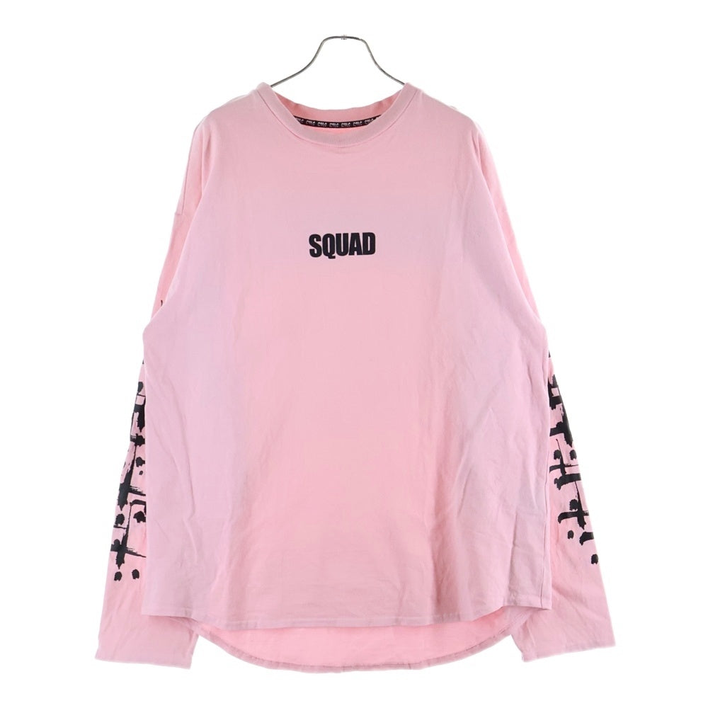 cvtvlist(カタリスト) グラッフィックロゴ プリント クルーネック 長袖Tシャツ カットソー ピンク 2101090303