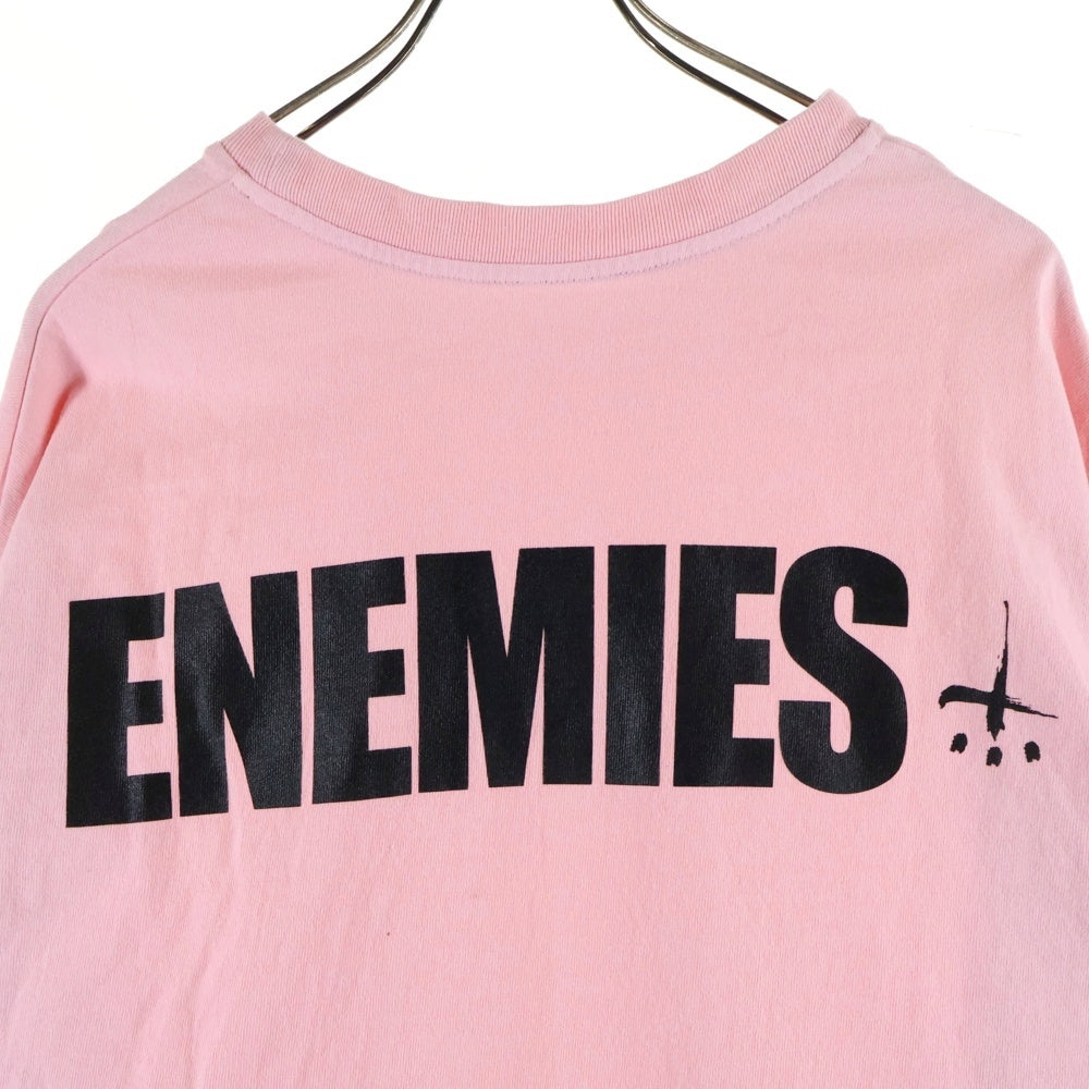 cvtvlist(カタリスト) グラッフィックロゴ プリント クルーネック 長袖Tシャツ カットソー ピンク 2101090303