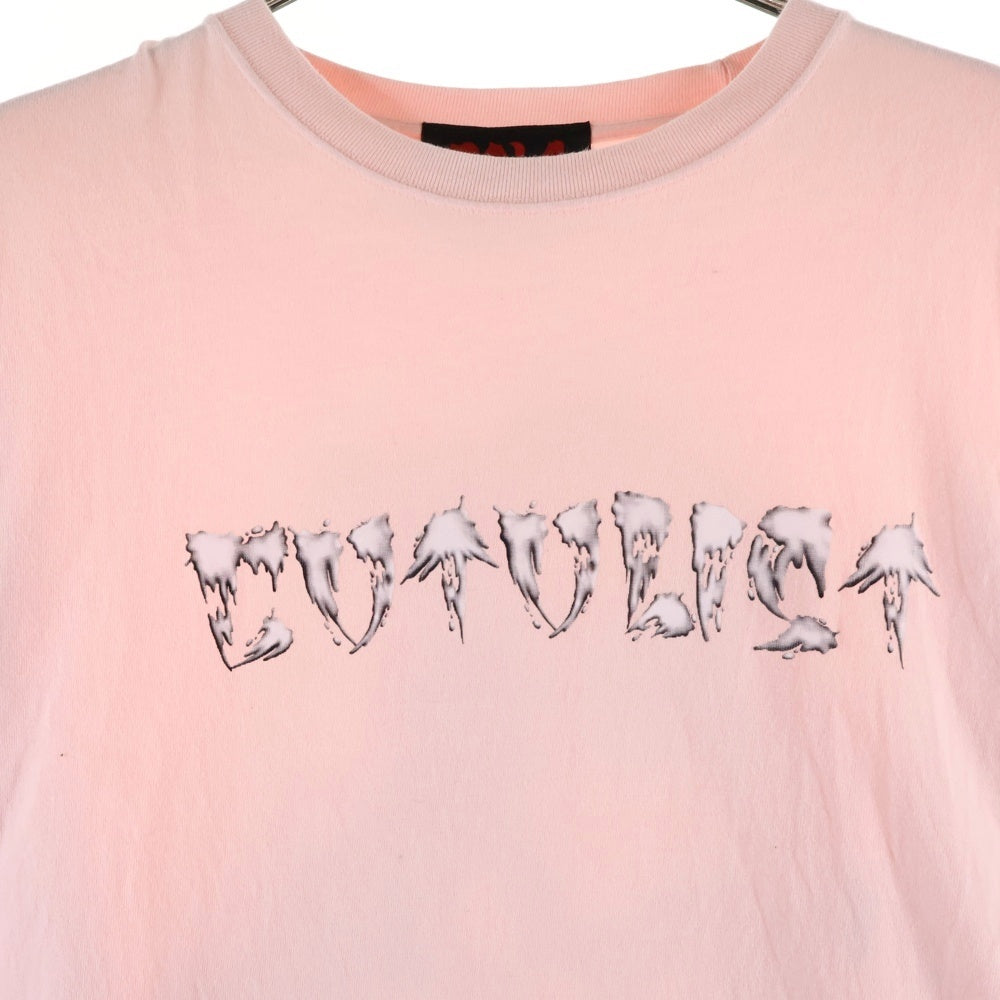 cvtvlist(カタリスト) ペイント グラフィックプリント クルーネック 長袖Tシャツ カットソーピンク 240109OS06