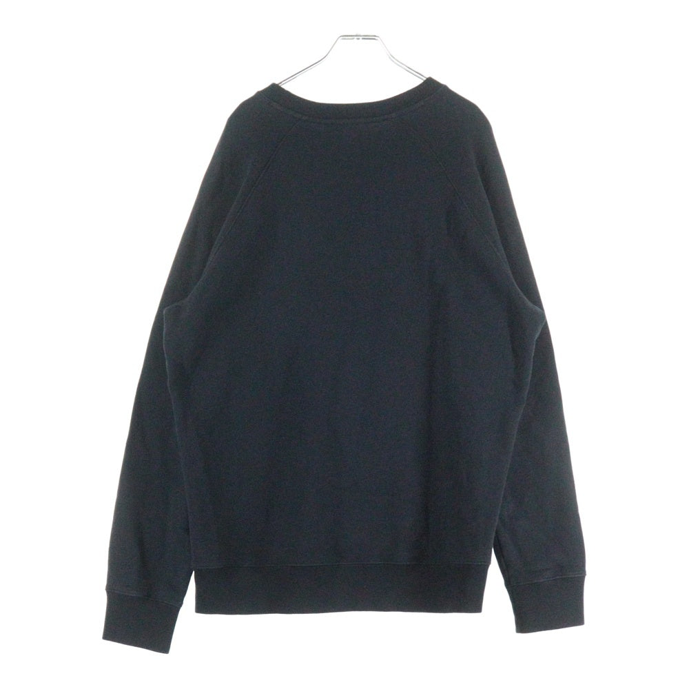 MAISON KITSUNE(メゾンキツネ) チラックスロゴ刺繍 クルーネック長袖スウェット トレーナー ブラック GU00342KM0002