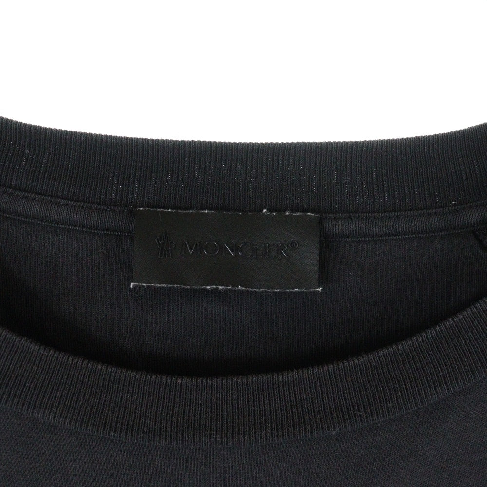 MONCLER(モンクレール) MAGLIA GIROCOLLO ロゴラベルプリント クルーネック半袖Tシャツカットソー G10918C7C510