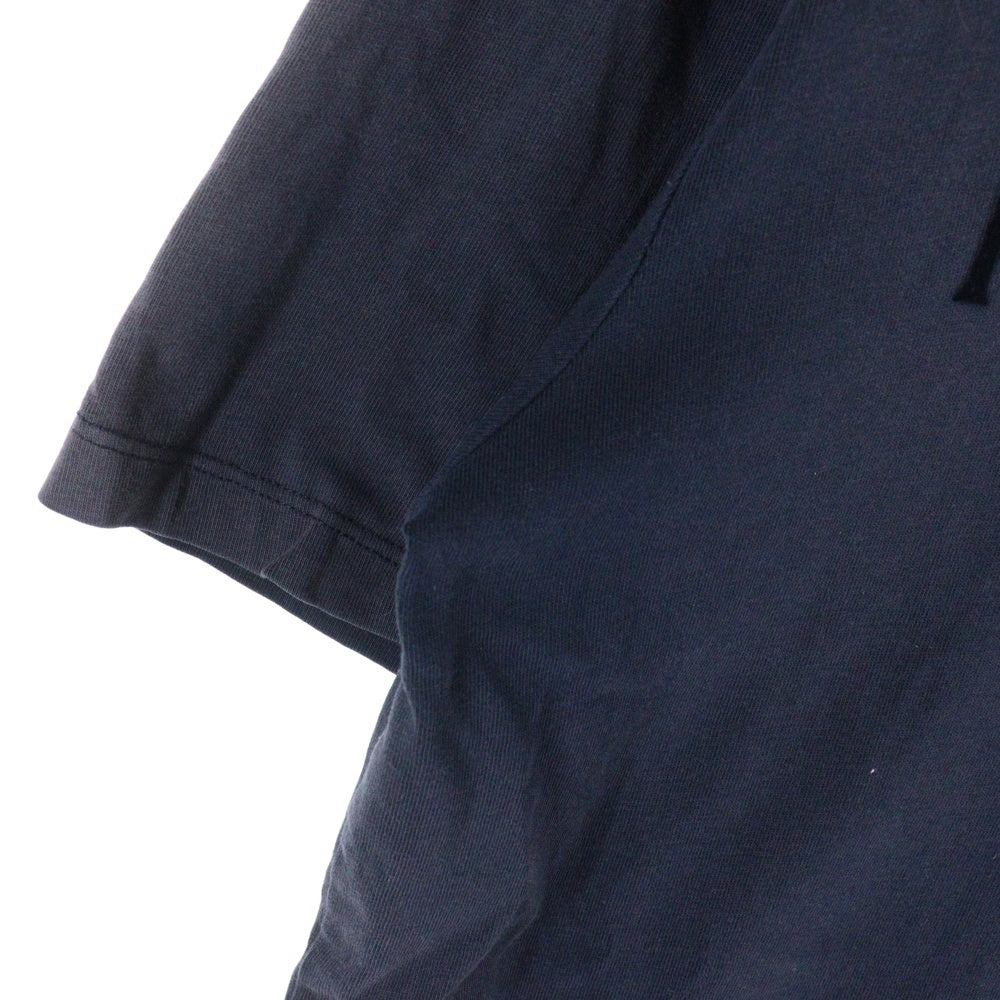 MONCLER(モンクレール) ロゴフロッキープリント クルーネック半袖Tシャツカットソー ネイビー G20918C00022