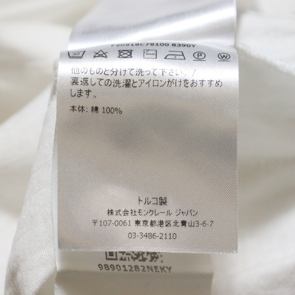 MONCLER(モンクレール) ダブルロゴパッチ クルーネック半袖Tシャツカットソー ホワイト F20918C78100