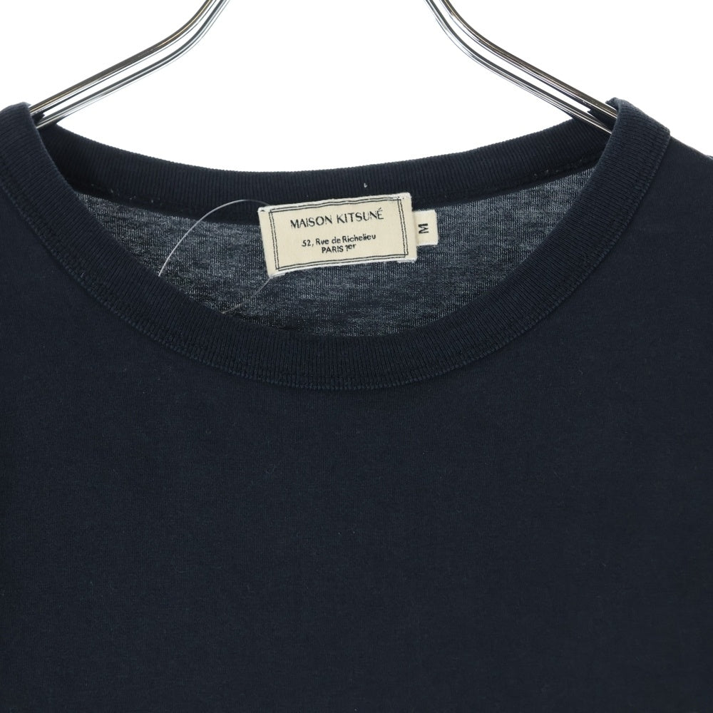 MAISON KITSUNE(メゾンキツネ) Varsity Fox ロゴプリント クルーネック半袖Tシャツカットソー ブラック GM00120KJ0010
