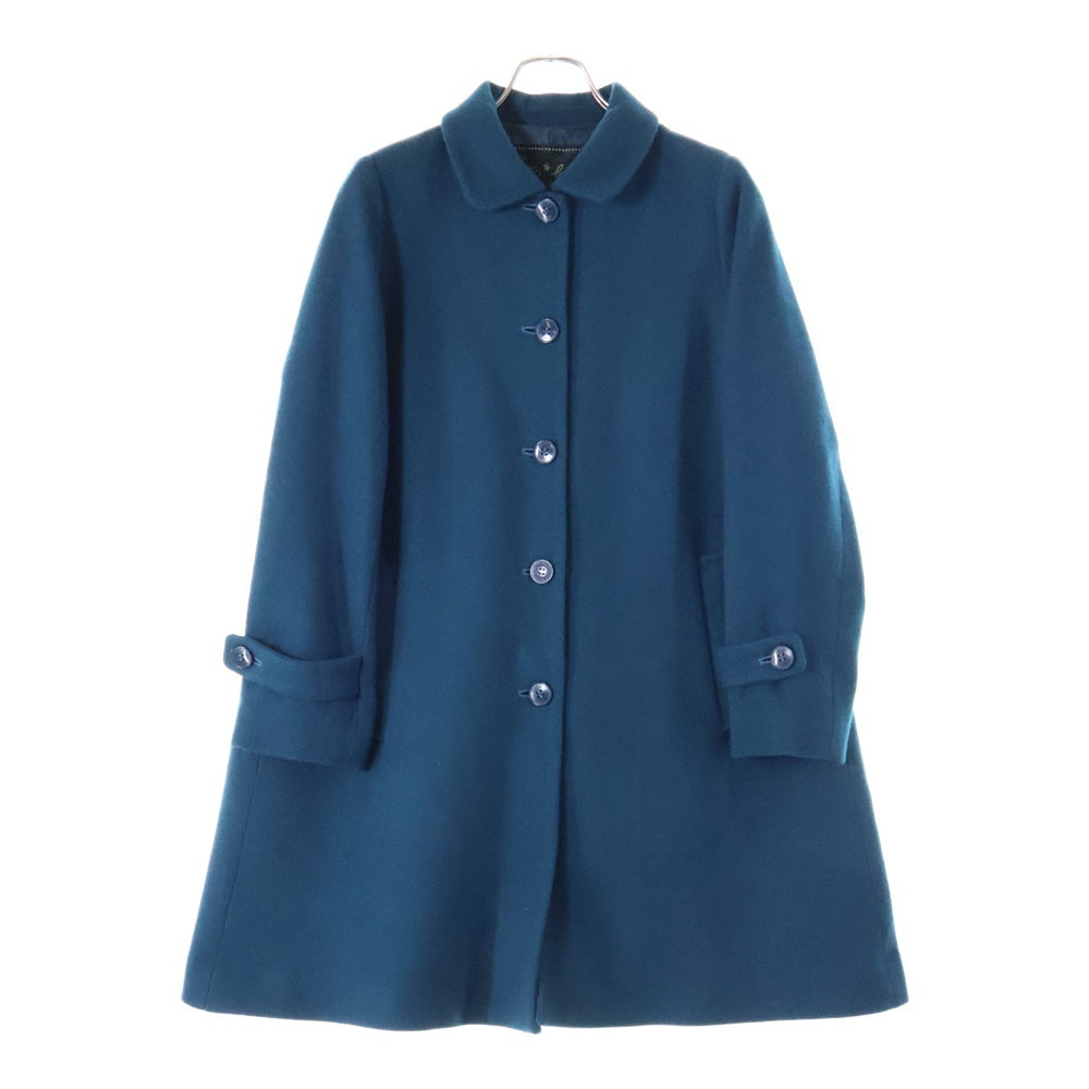 agnes b.(アニエスベー) フロントボタン ウール ステンカラーコート グリーン レディース 5309WD44