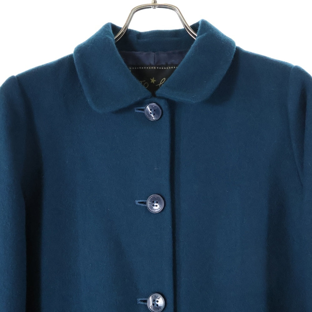 agnes b.(アニエスベー) フロントボタン ウール ステンカラーコート グリーン レディース 5309WD44