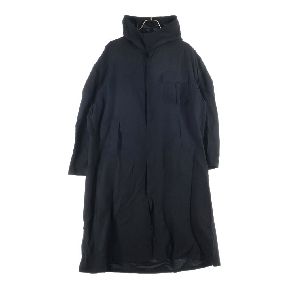 Yohji Yamamoto(ヨウジヤマモト) 24AW Mountain Jacket マウンテン レーヨンシルク混 フーデッドロングジャケット ブラック F0-D62-201