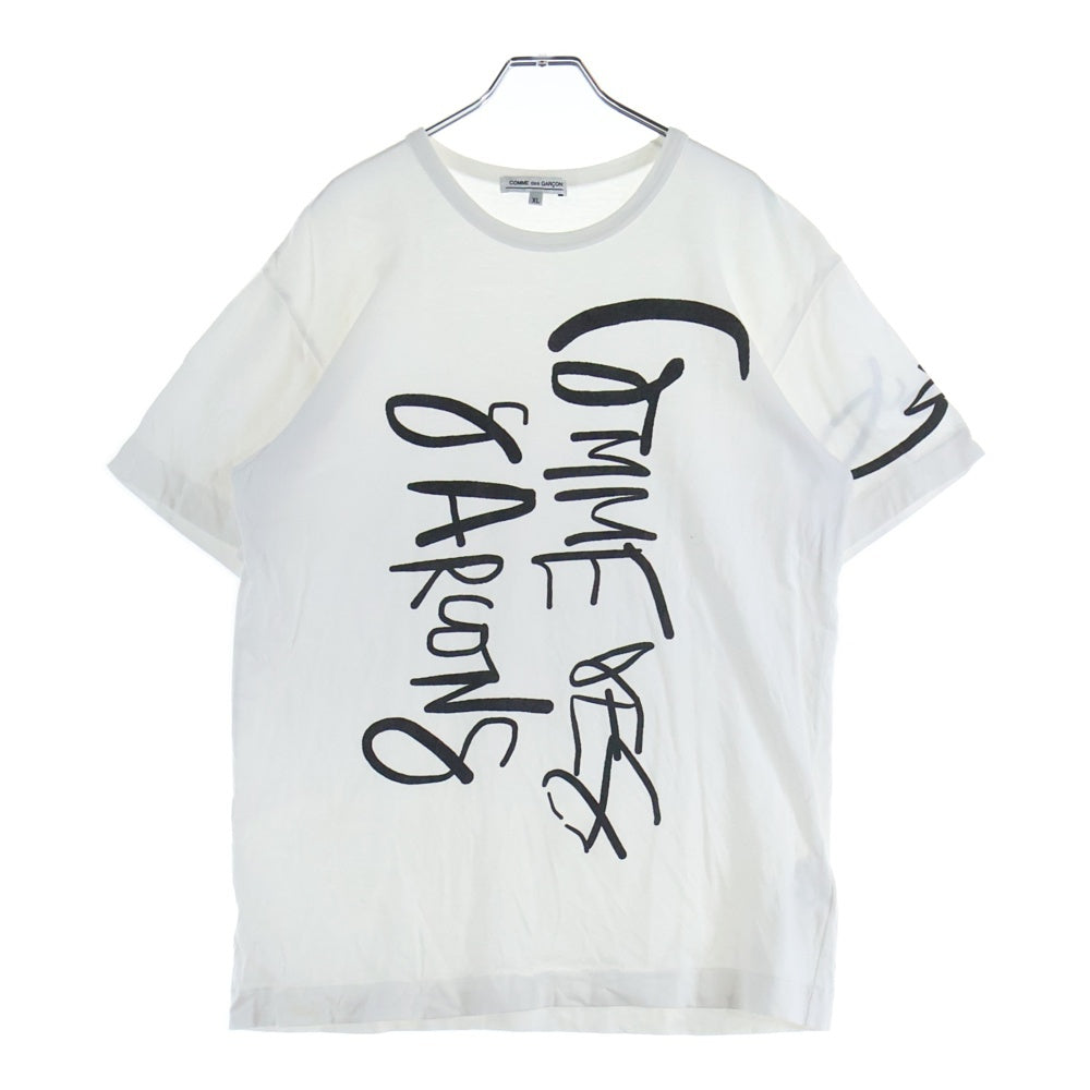COMME des GARCONS(コムデギャルソン) ロゴプリント クルーネック半袖Tシャツカットソー ホワイト OK-T106