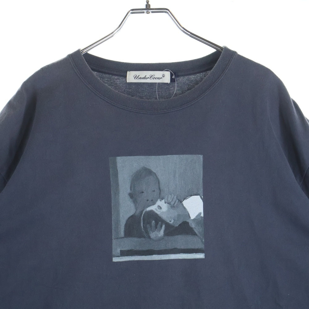 UNDERCOVER(アンダーカバー) Helen Verhoeven 袖刺繍 クルーネック半袖Tシャツカットソー ネイビー UC1D3813