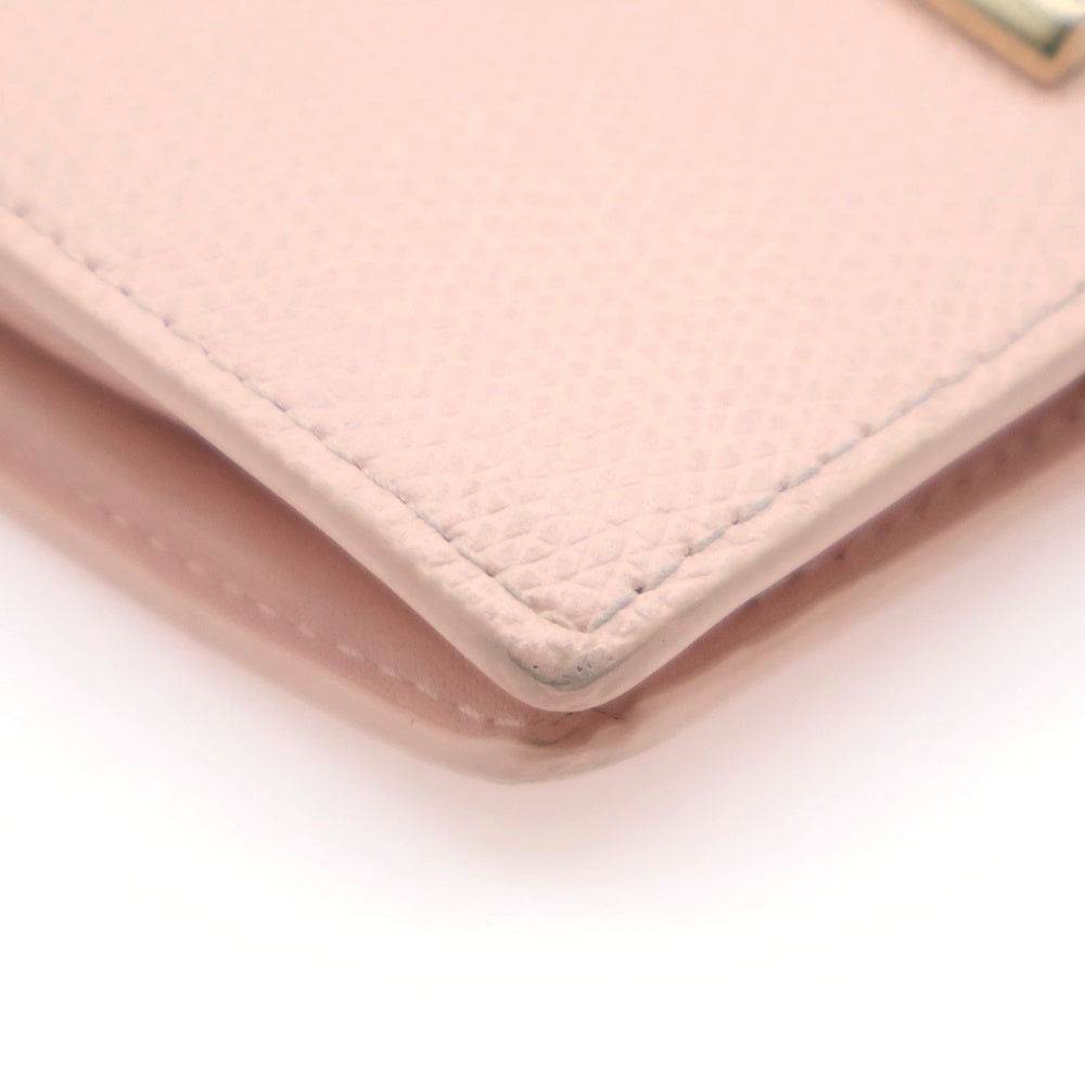 FURLA(フルラ) アーチロゴ レザーコンパクトウォレット 二つ折り財布 ピンク