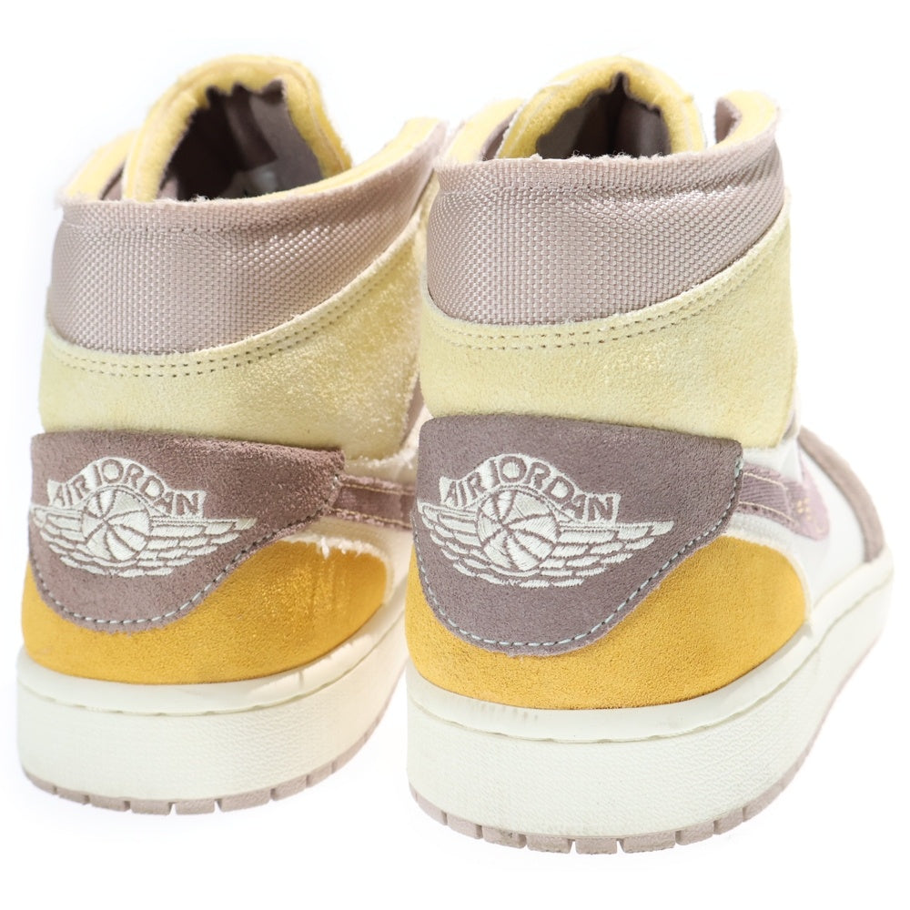 NIKE(ナイキ) Air Jordan 1 Mid SE Craft Inside Out エアジョーダン1 クラフト インサイドアウト ミッドカットスニーカー ホワイト/ブラウン US9/27cm DM9652-102