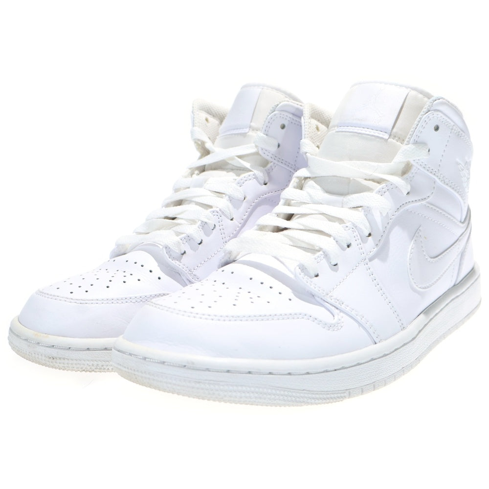 NIKE(ナイキ) Air Jordan 1 Mid Triple White エアージョーダン1 トリプル ミッドカットスニーカー ホワイト US9/27cm 554724-136