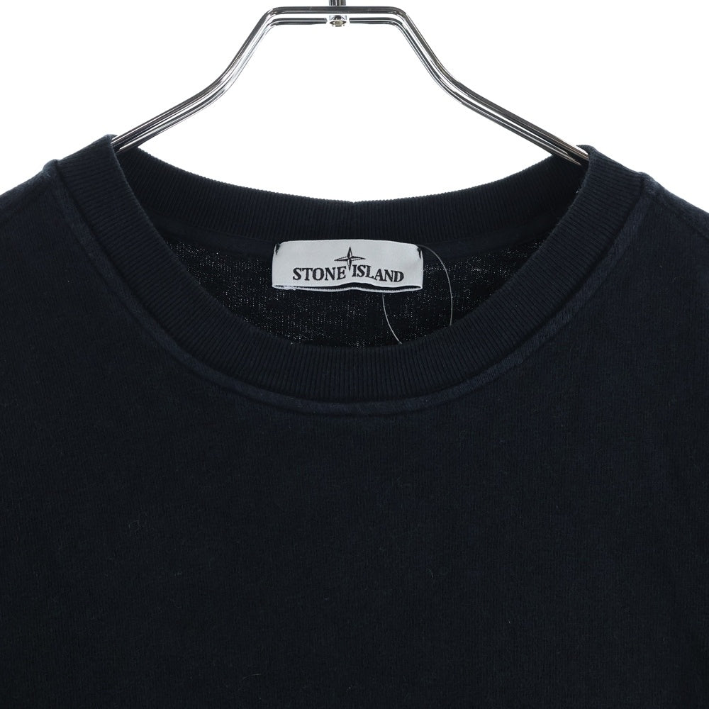 STONE ISLAND(ストーンアイランド) アームロゴパッチ クルーネック長袖スウェットトレーナー ブラック 801566060