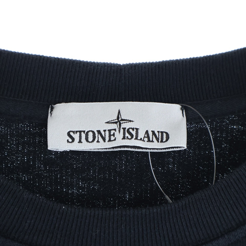STONE ISLAND(ストーンアイランド) アームロゴパッチ クルーネック長袖スウェットトレーナー ブラック 801566060