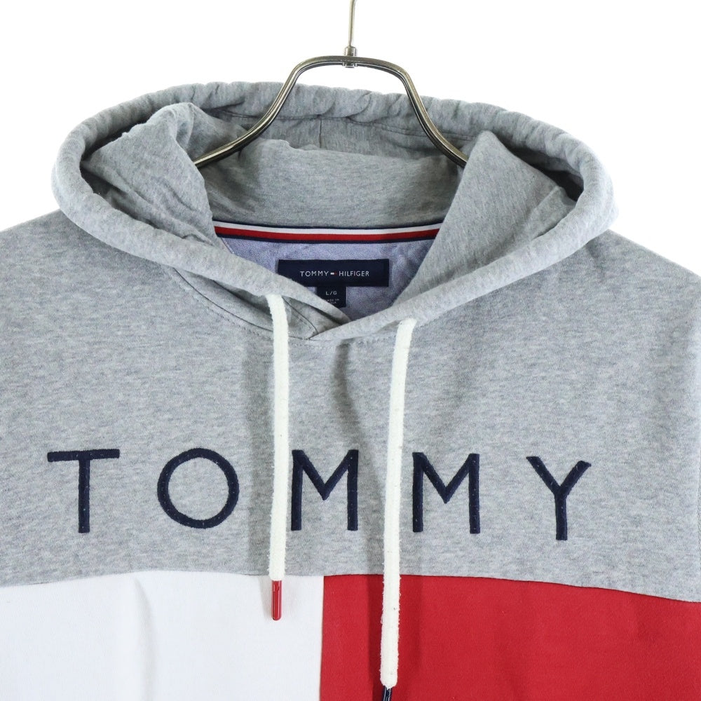 TOMMY HILFIGER(トミーヒルフィガー) フロントロゴ刺繍 プルオーバーパーカー グレー