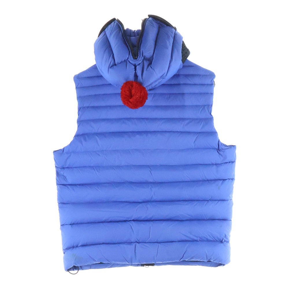 NO BRAND(ノーブランド) AI-RIDERS ON THE STORM(アイライダース オンザストーム)ゴーグル付き フーデッドフルジップダウンベスト ブルー