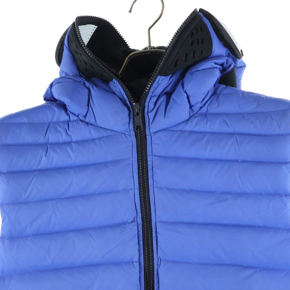 NO BRAND(ノーブランド) AI-RIDERS ON THE STORM(アイライダース オンザストーム)ゴーグル付き フーデッドフルジップダウンベスト ブルー