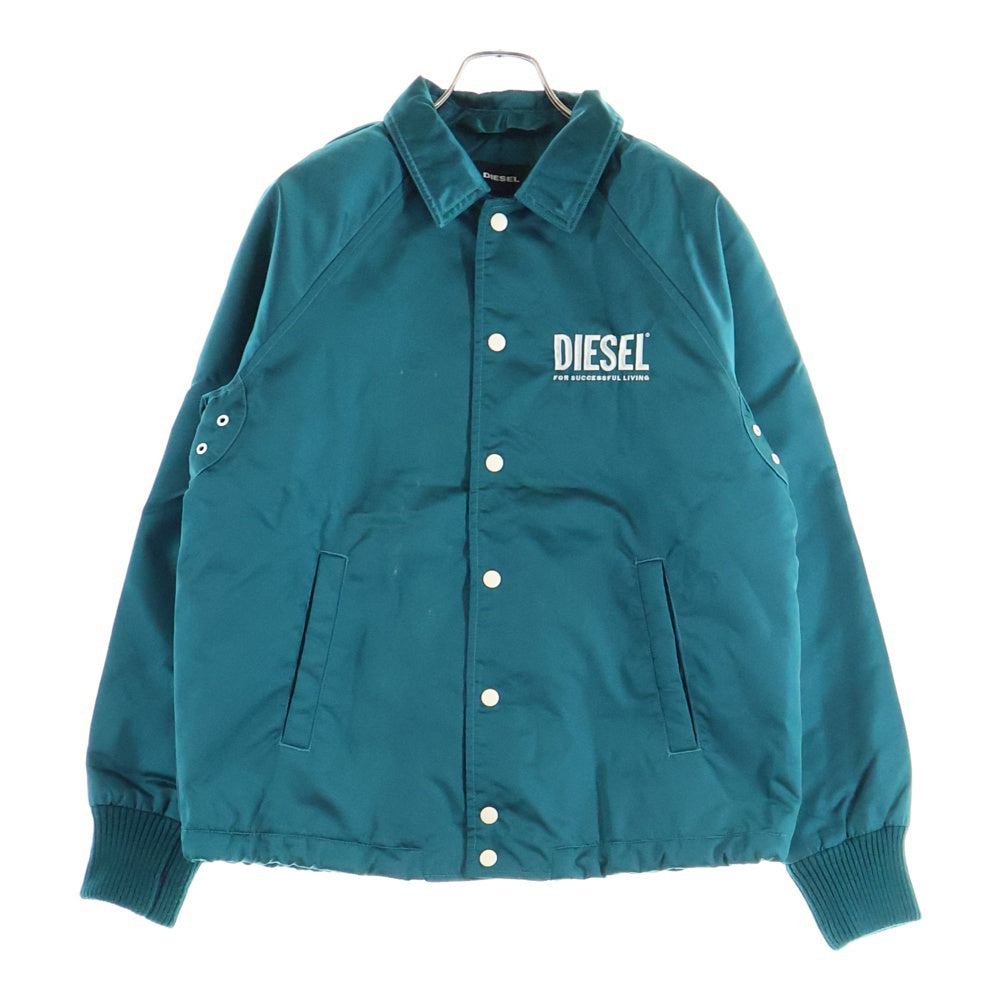 DIESEL(ディーゼル) バックロゴ刺繍 フロントボタン 中綿 コーチジャケット グリーン CN000053