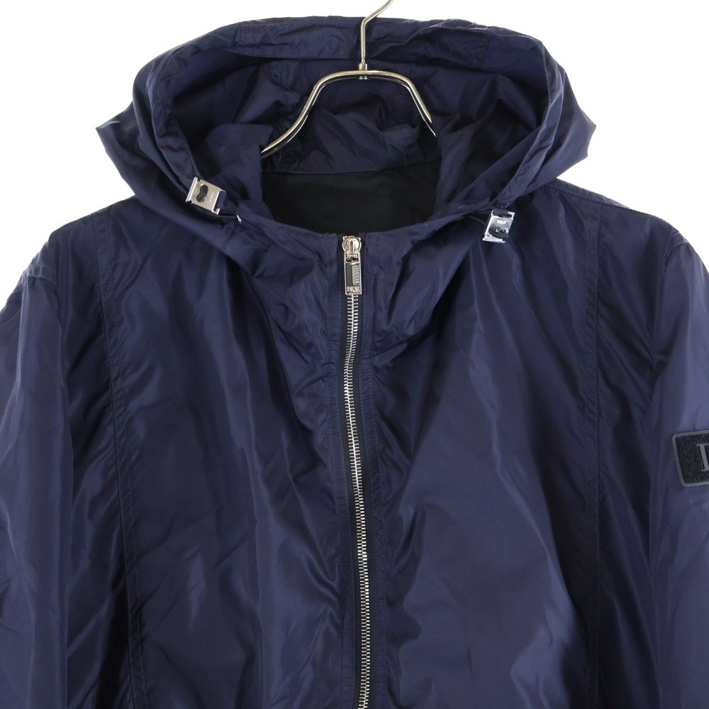 DIOR(ディオール) 21SS アームロゴパッチ ジップアップフーディーナイロンジャケット ネイビー 013C402B3830