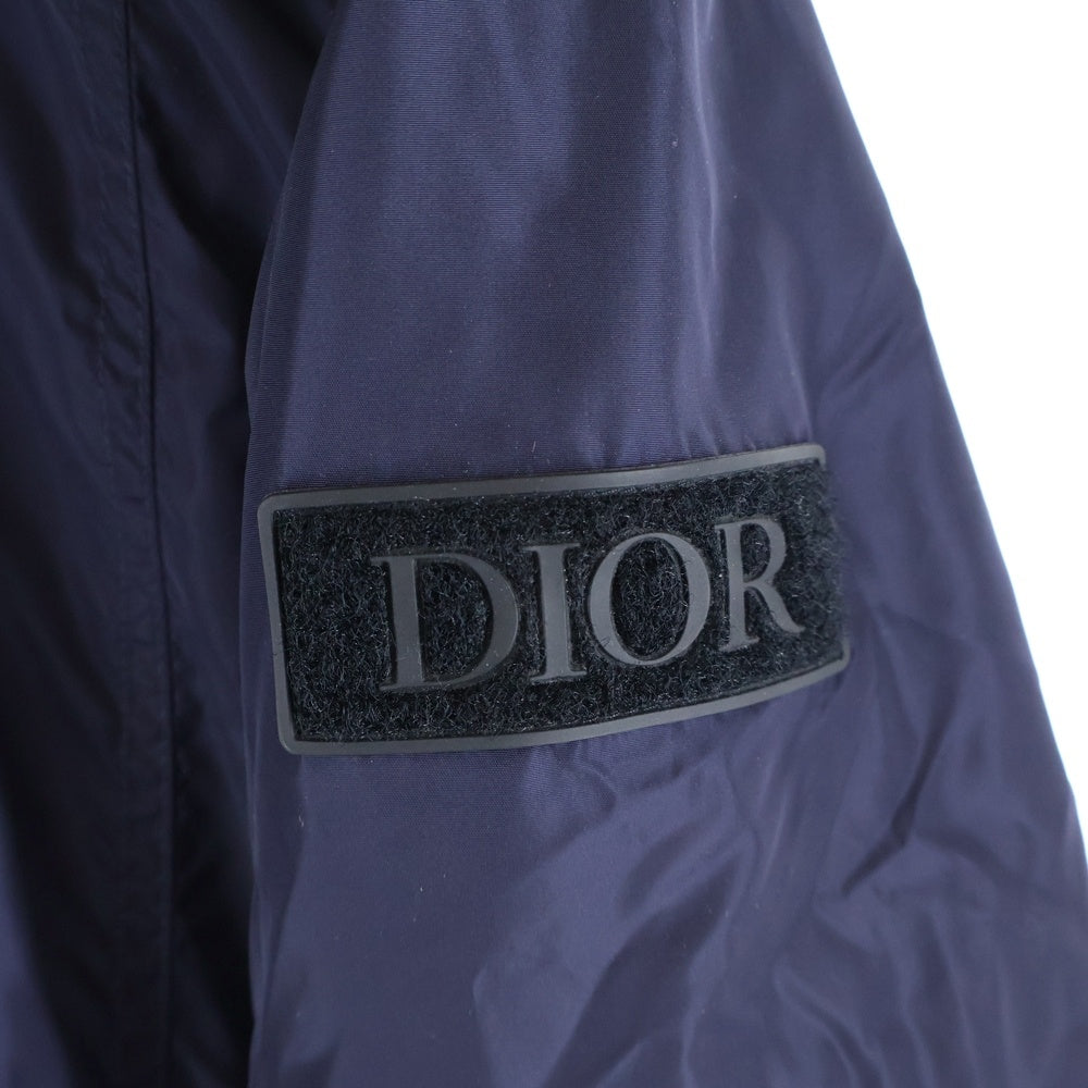 DIOR(ディオール) 21SS アームロゴパッチ ジップアップフーディーナイロンジャケット ネイビー 013C402B3830