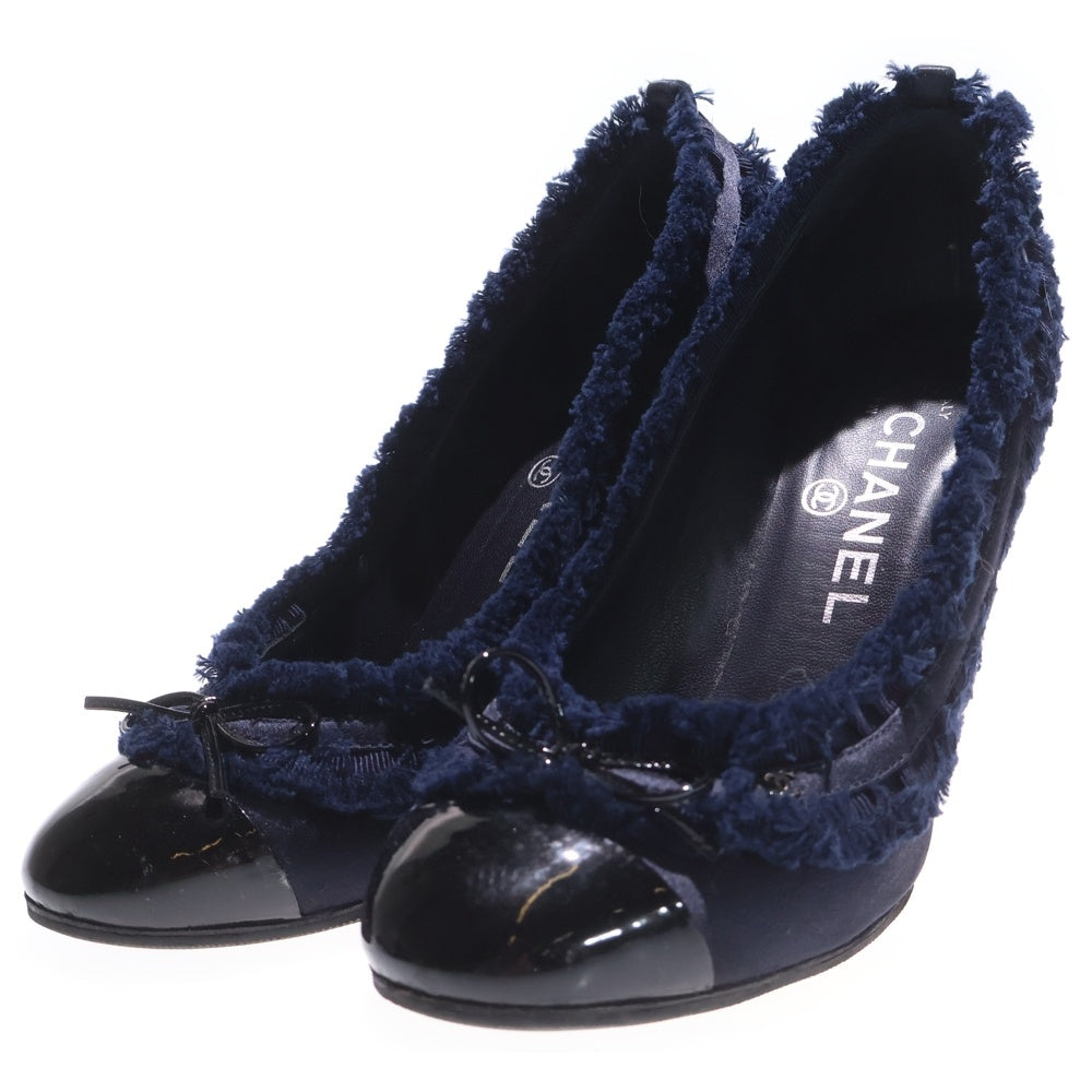 CHANEL(シャネル) リボン レースデザイン ハイヒール パンプス レディース ネイビー G28241Y01018