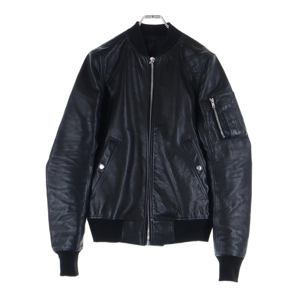 Rick Owens(リックオウエンス) 16SS ジップアップ レザーボンバージャケット ブラック RU16S3775-LCW