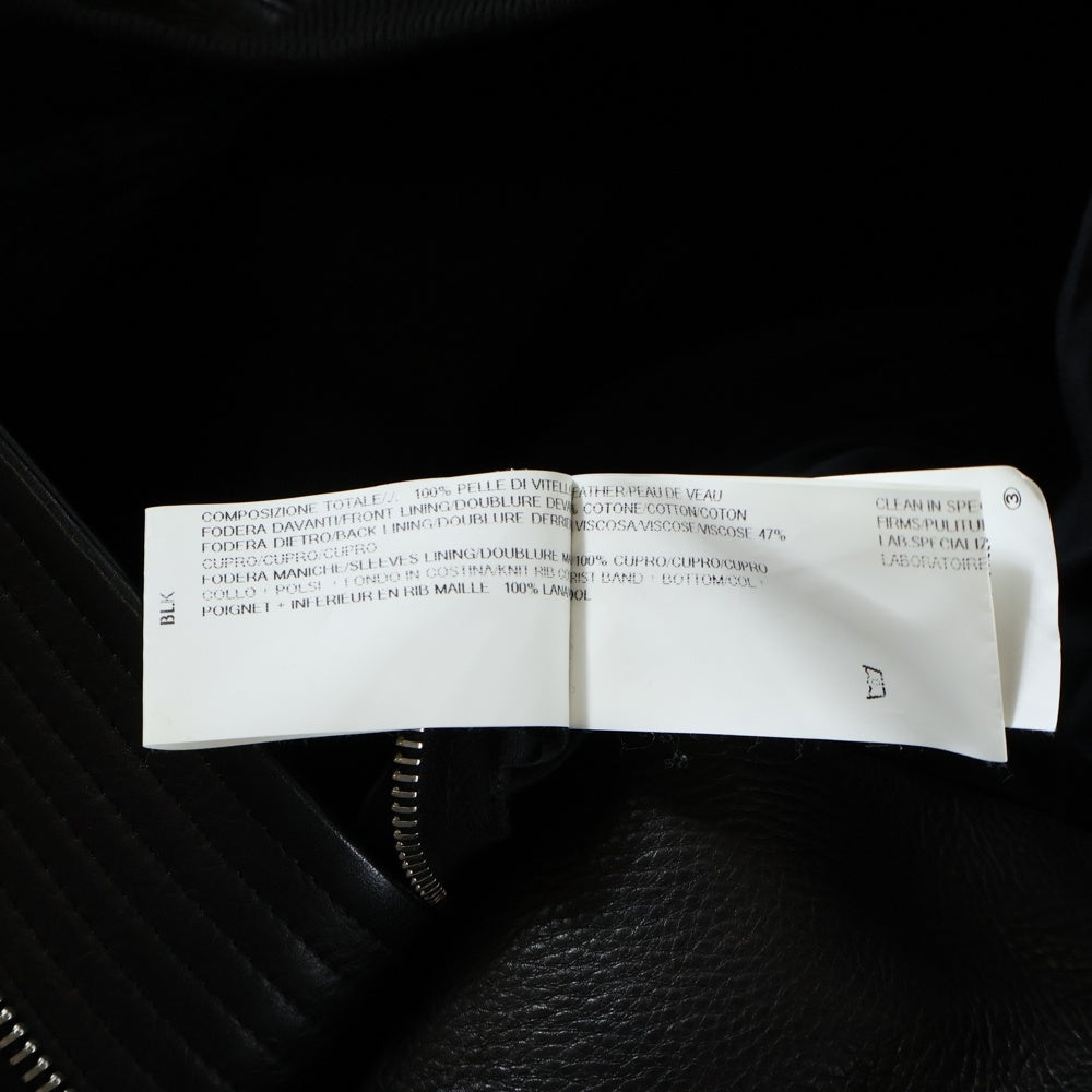 Rick Owens(リックオウエンス) 16SS ジップアップ レザーボンバージャケット ブラック RU16S3775-LCW