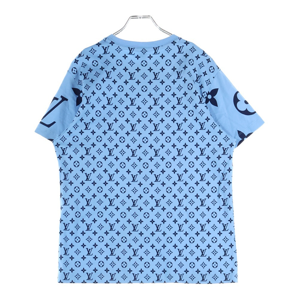 LOUIS VUITTON(ルイヴィトン) ミックスモノグラム ネックチェーン クルーネック半袖Tシャツカットソー レディース ライトブルー RW222W PR3 FNTS40
