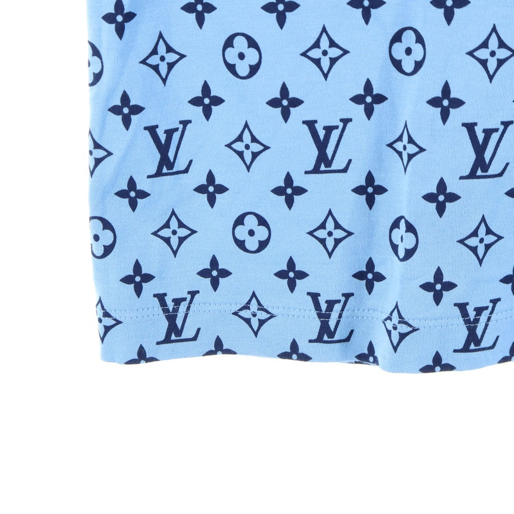 LOUIS VUITTON(ルイヴィトン) ミックスモノグラム ネックチェーン クルーネック半袖Tシャツカットソー レディース ライトブルー RW222W PR3 FNTS40