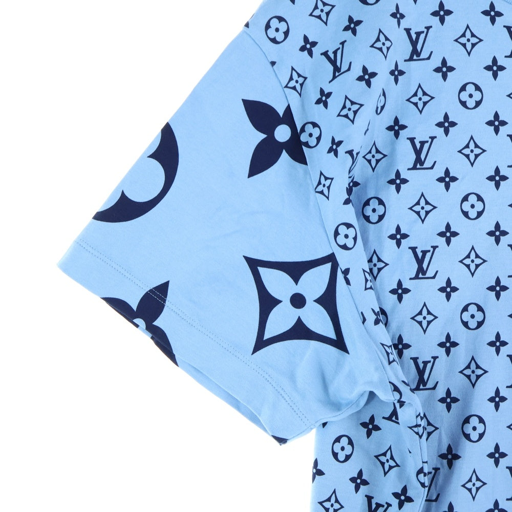 LOUIS VUITTON(ルイヴィトン) ミックスモノグラム ネックチェーン クルーネック半袖Tシャツカットソー レディース ライトブルー RW222W PR3 FNTS40