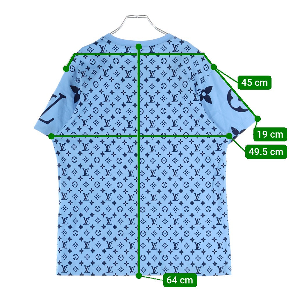 LOUIS VUITTON(ルイヴィトン) ミックスモノグラム ネックチェーン クルーネック半袖Tシャツカットソー レディース ライトブルー RW222W PR3 FNTS40