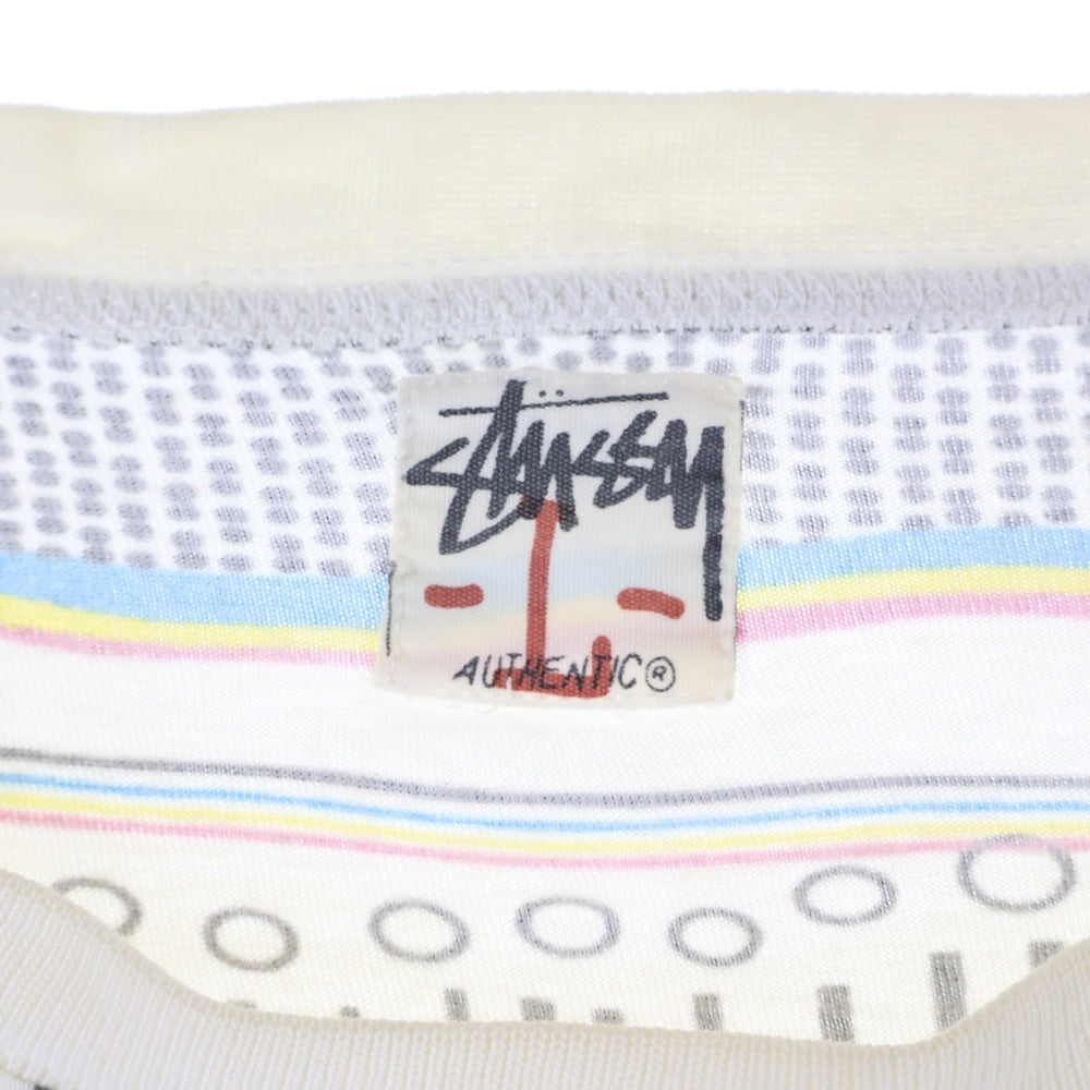 STUSSY(ステューシー) 00s TOMTOM PATTERN TEE トムトム柄 クルーネック 半袖Tシャツ カットソー マルチカラー